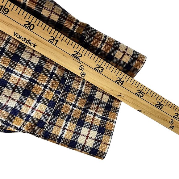 Daniel Cremieux Signature Collection Men Long Sleeve Shirt XL Brown Blue Plaid - Picture 10 of 10